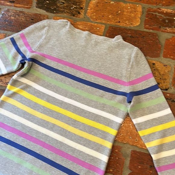 Talbots stripe button 3/4 sleeve sweater szS - Picture 9 of 11